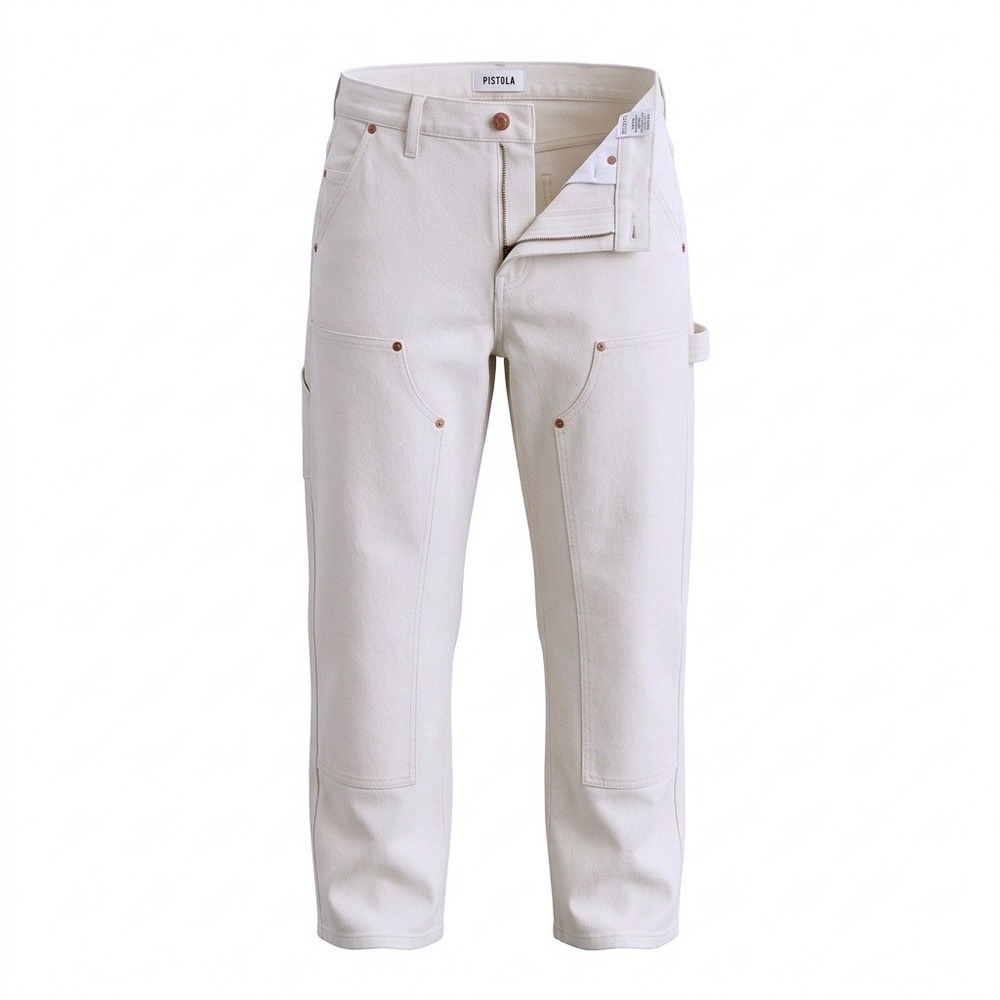 Pistola White Utility Carpenter Twill Pants High Rise Stretch Waist 30 NWOT